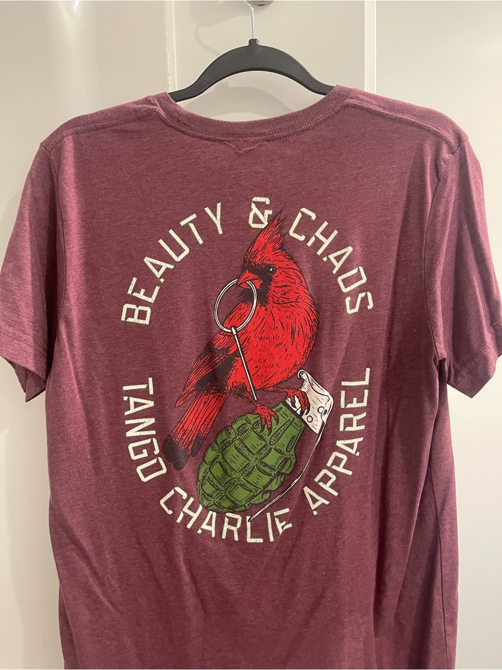 Beauty & Chaos Maroon Cardinal Graphic Tee